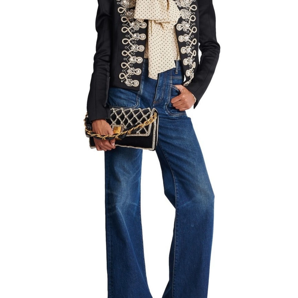 Balmain Black and Gold Clutch with Chain Details - Picture 2 of 9